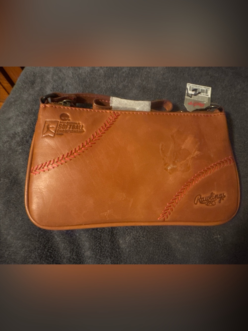 Rawlings Brown Leather Wristlet Clutch